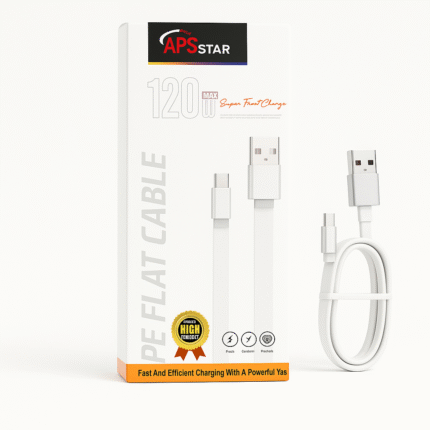 120W Flat Fast Charging Data Cable – Tangle-Free Design