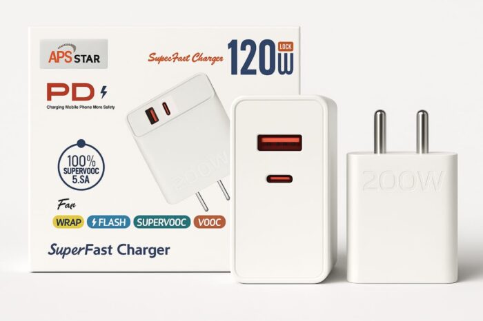 "APS STAR 220W Ultra Fast SuperVOOC Charger – Dual Port - Image 2