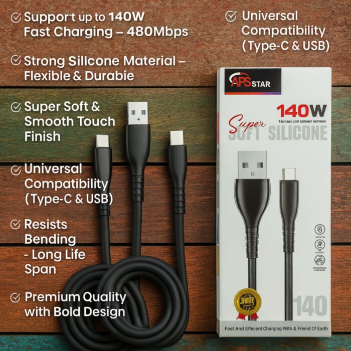 140W PD Fast Charging Cable – Type-C High-Speed Data - Image 2
