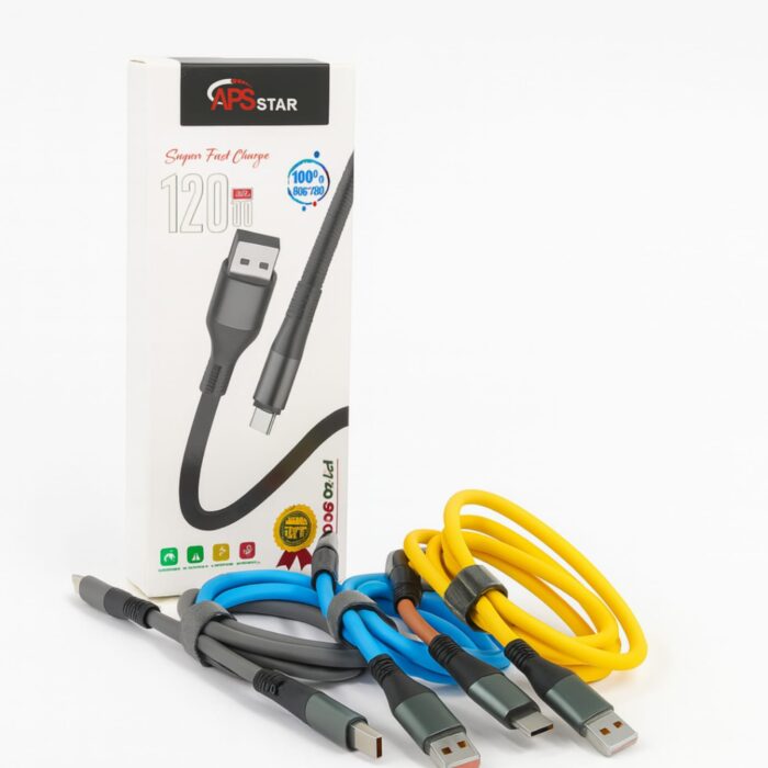 120W Super Fast Charging Data Cable – Type-C to USB 6MM - Image 1
