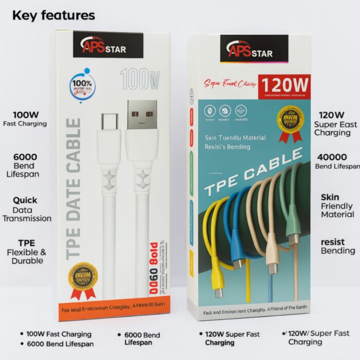 120W C-Cable – Fast Charging & Data Sync Support All Mobile - Image 2