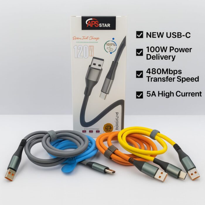 120W Super Fast Charging Data Cable – Type-C to USB 6MM - Image 2
