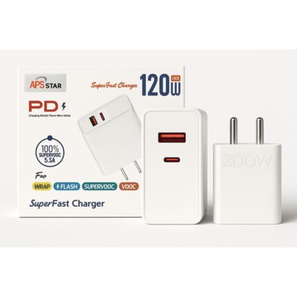 "APS STAR 220W Ultra Fast SuperVOOC Charger – Dual Port